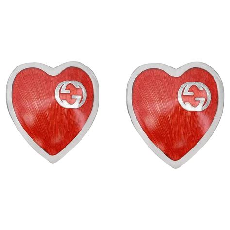 red heart gucci earrings|Gucci trademark heart earrings.